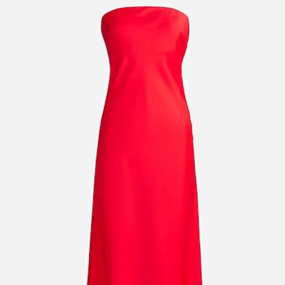 NWT J.Crew Collection Gwyneth slipdress in luster charmeuse, Red 16 - Picture 2 of 8